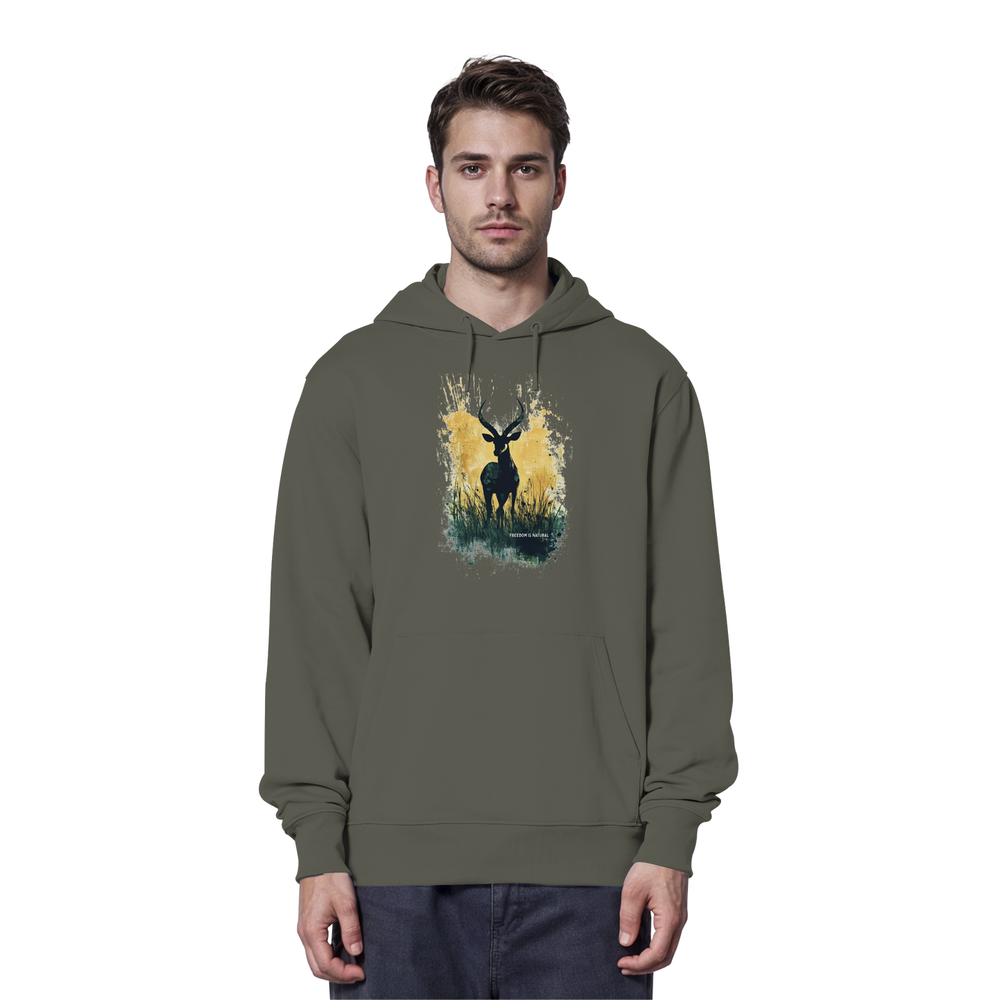 Antilope Watercolor Style - Unisex Organic Hoodie