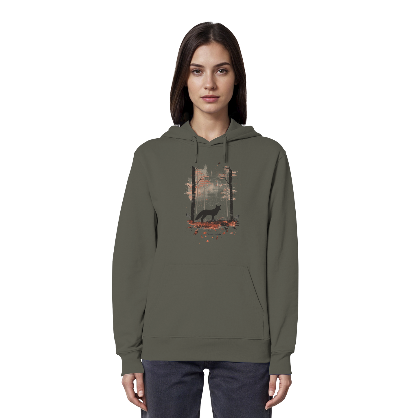 Fuchs Watercolor Style - Organic Hoodie Damen