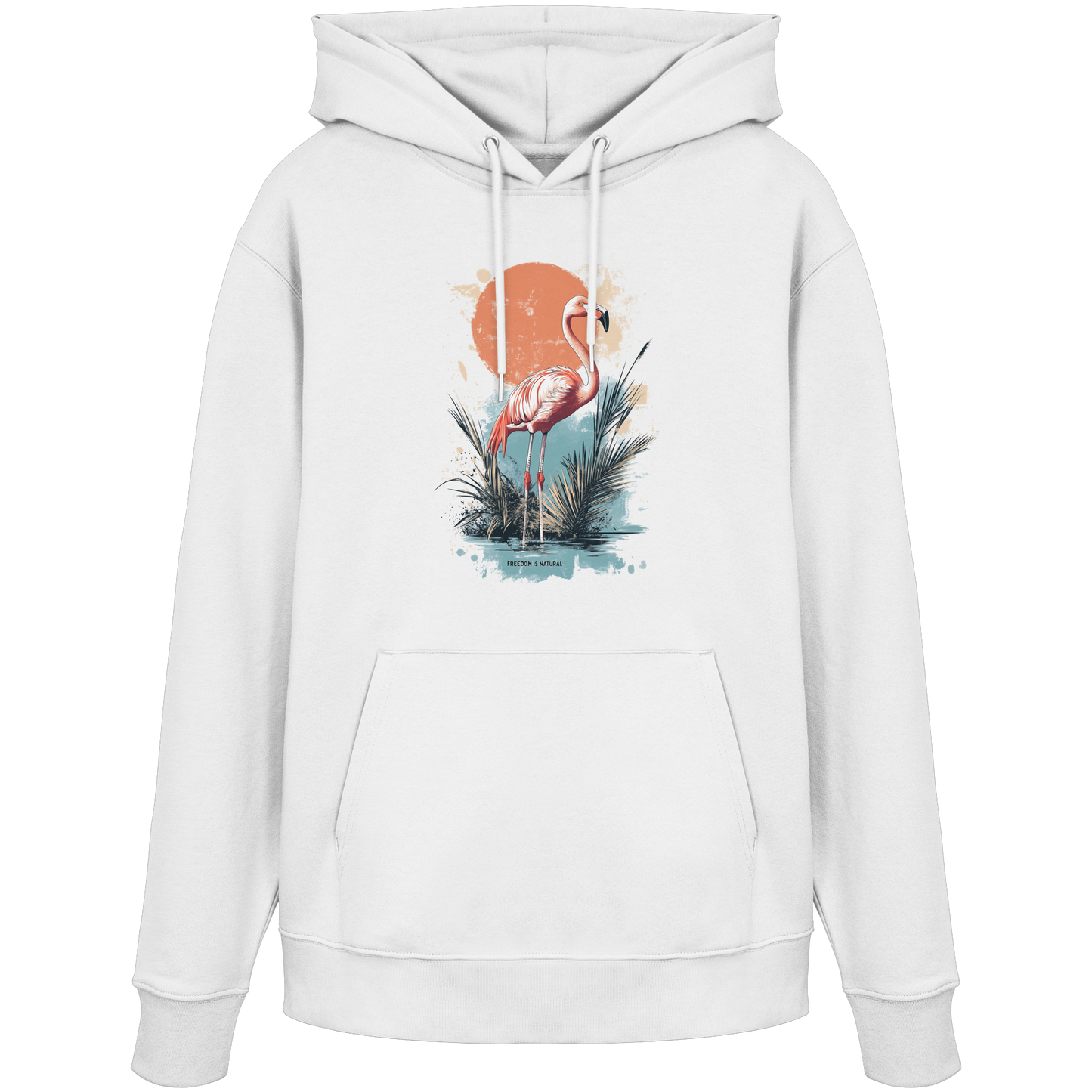 Flamingo Watercolor Style - Organic Hoodie