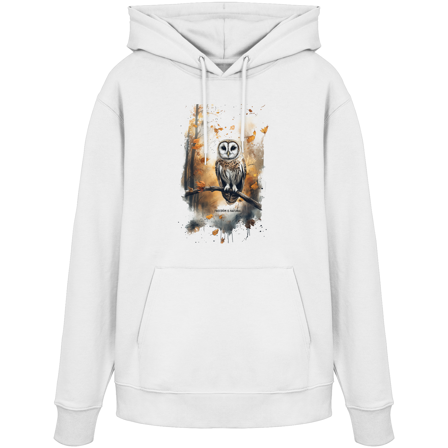 Eule Watercolor Style - Organic Hoodie