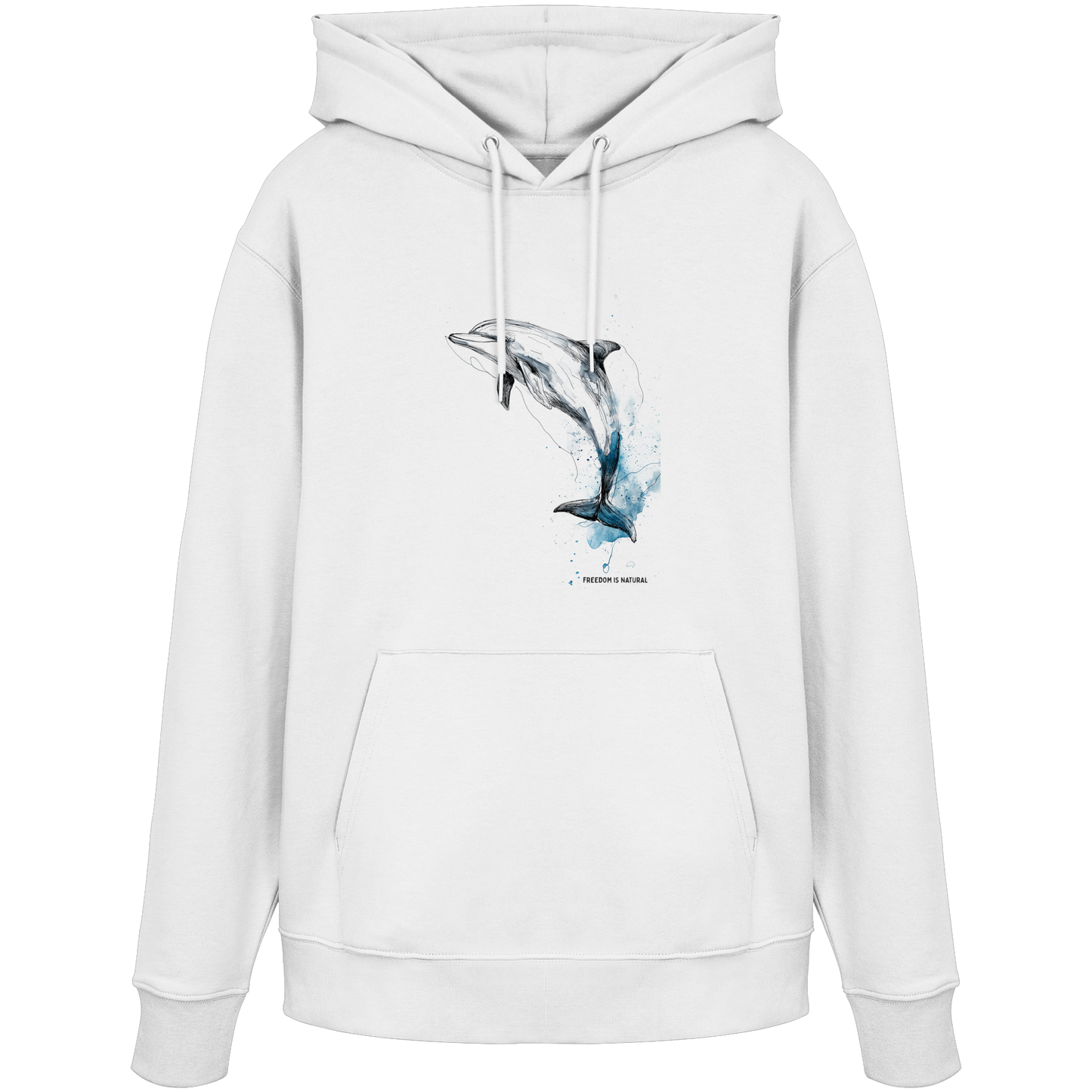Delphin Watercolor Style Damen - Organic Hoodie