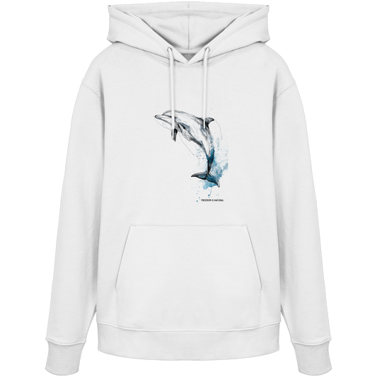 Delphin Watercolor Style Damen - Organic Hoodie