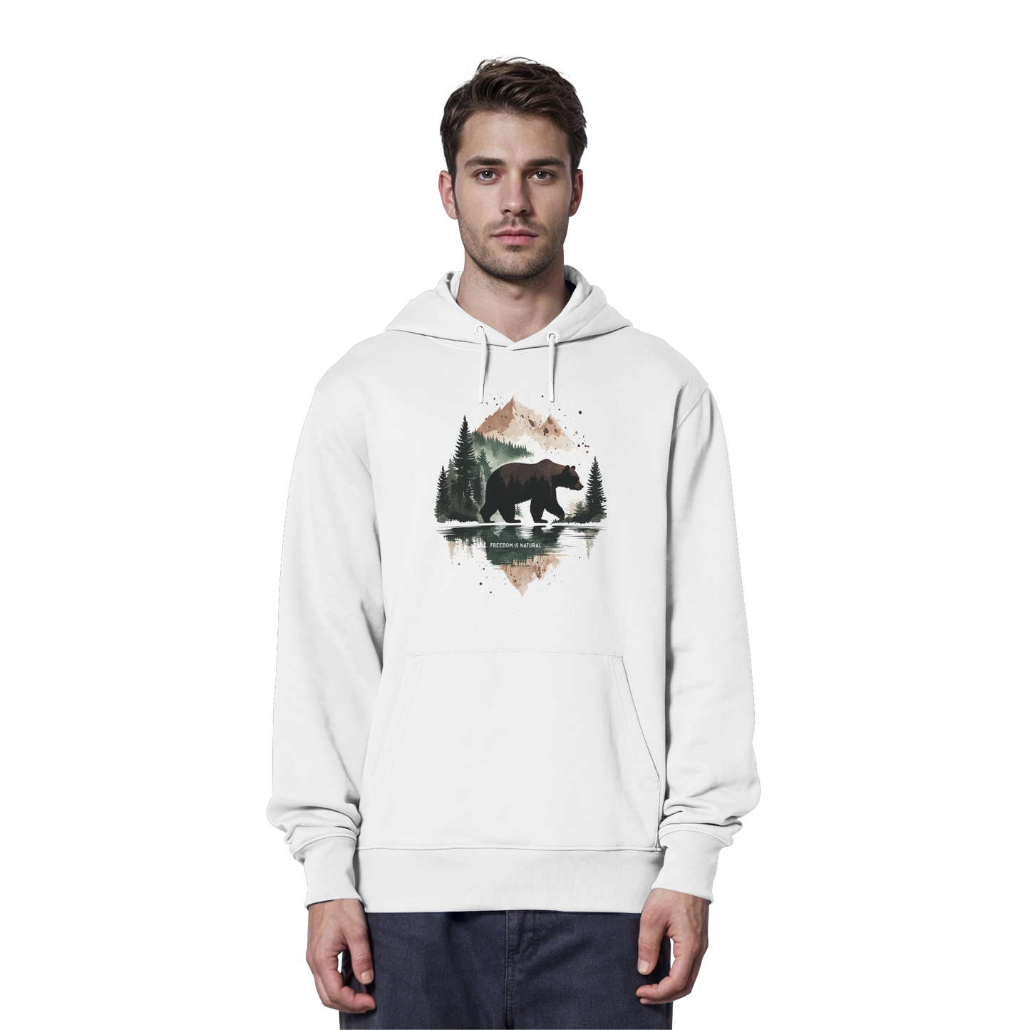 Bär Watercolor Style - Organic Hoodie