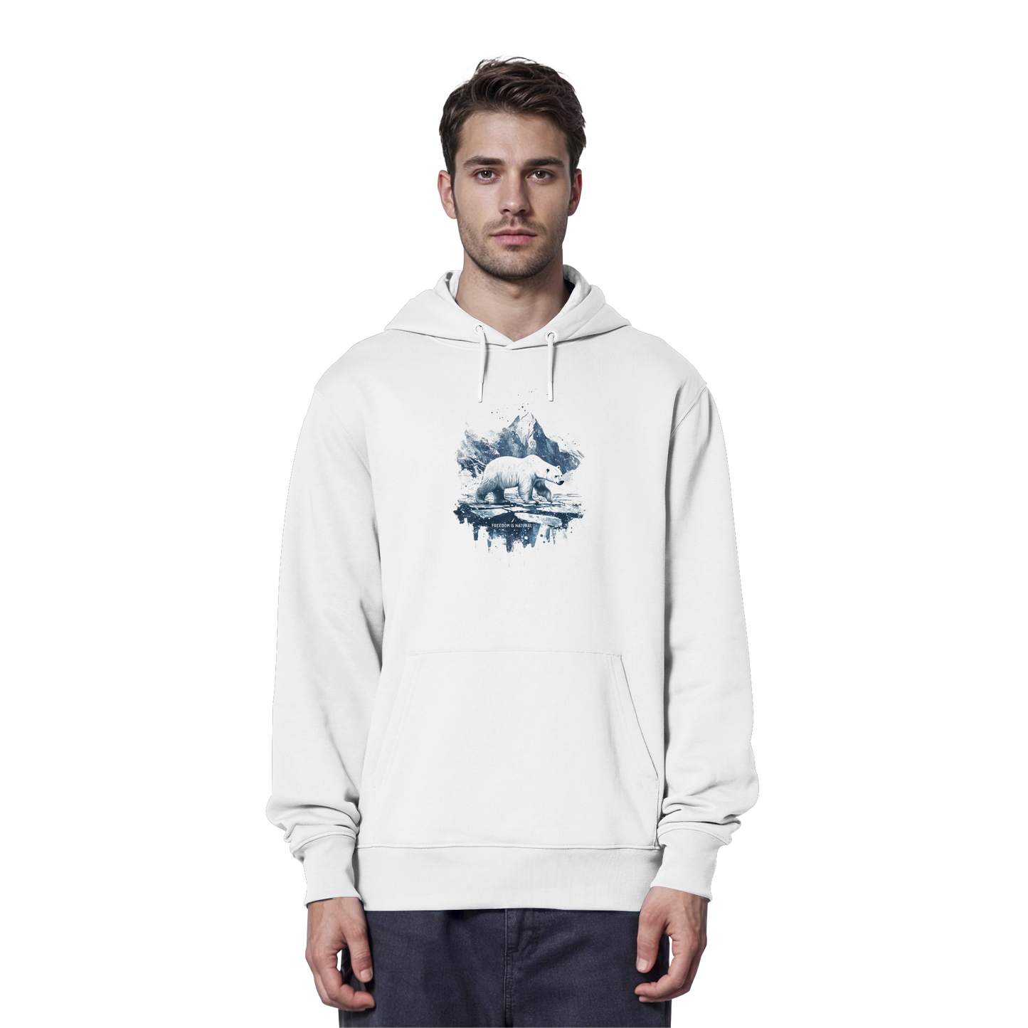 Eisbär Watercolor Style - Organic Hoodie