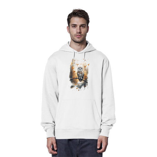 Eule Watercolor Style - Organic Hoodie