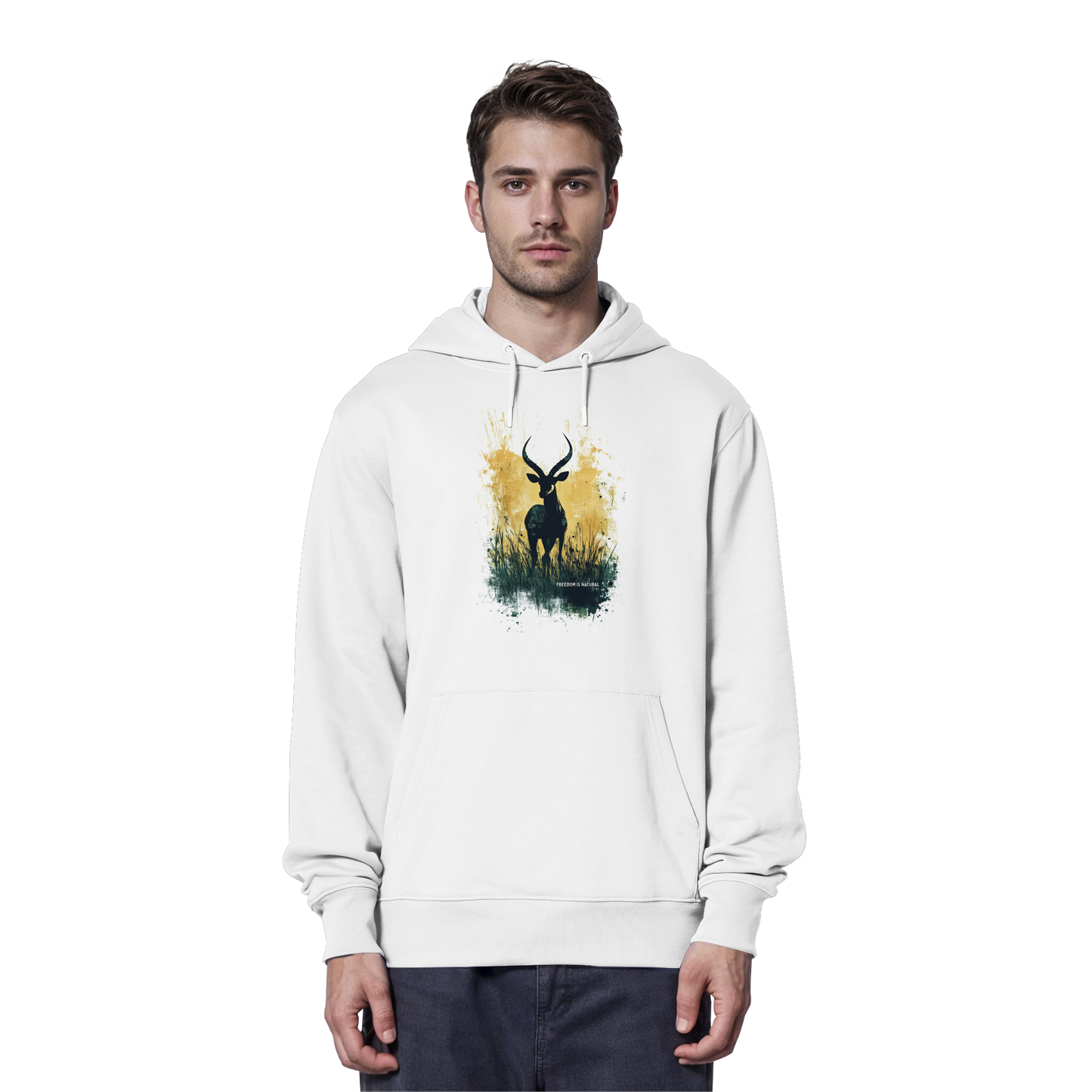 Antilope Watercolor Style - Unisex Organic Hoodie