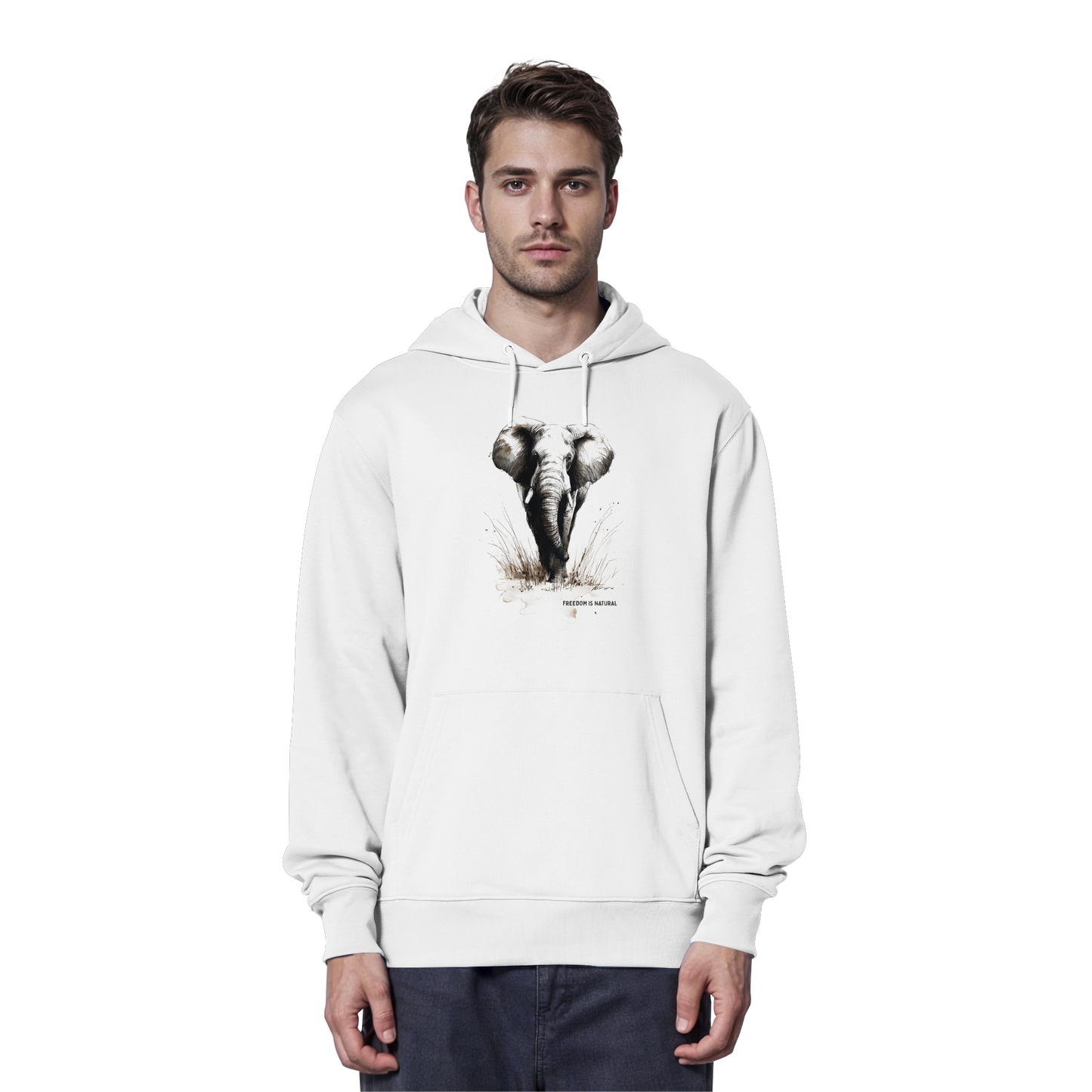 Elefant Sketch Art Style - Organic Hoodie