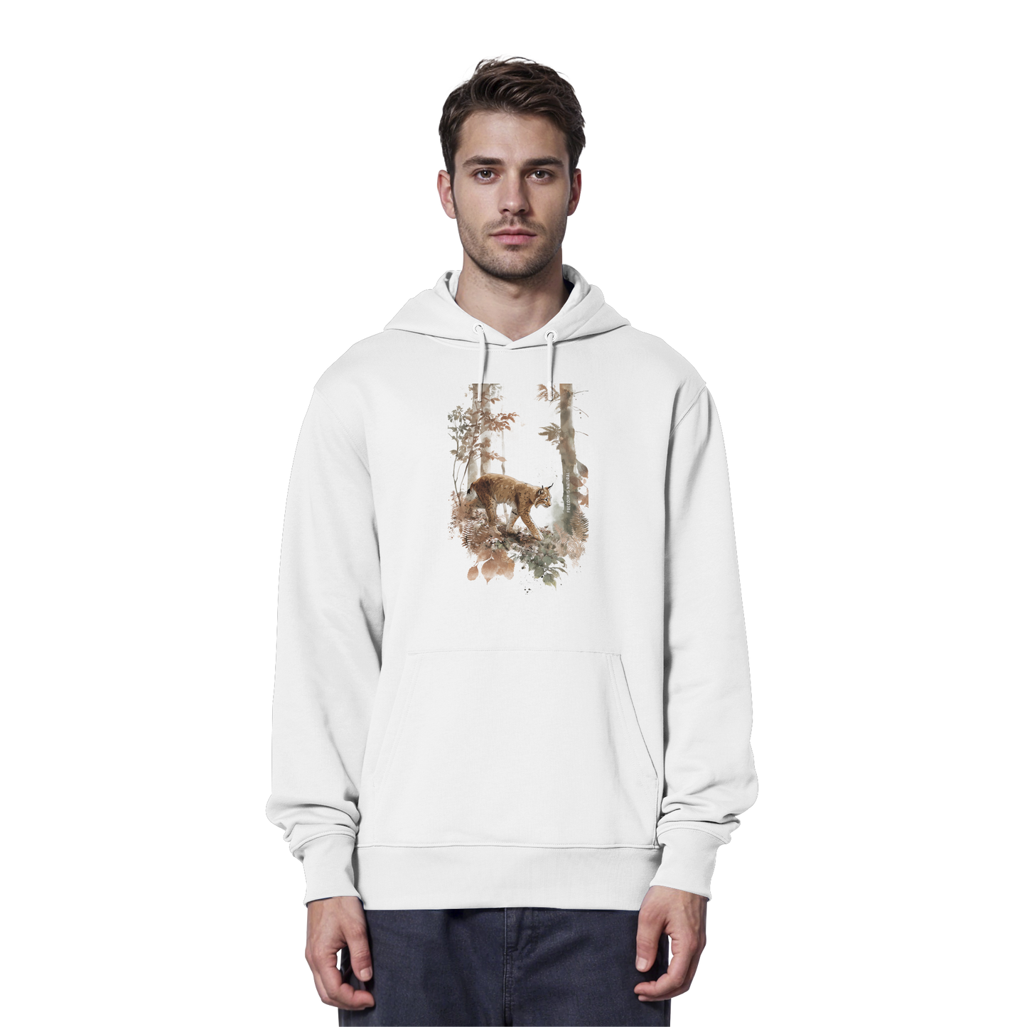 Luchs Watercolor Style - Organic Hoodie