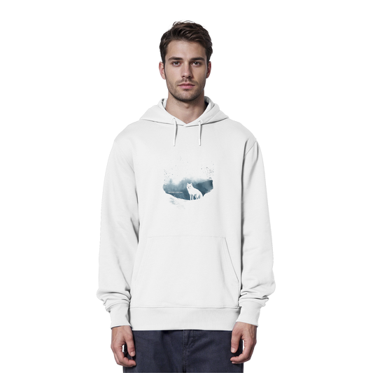 Schneefuchs Watercolor Style - Organic Hoodie