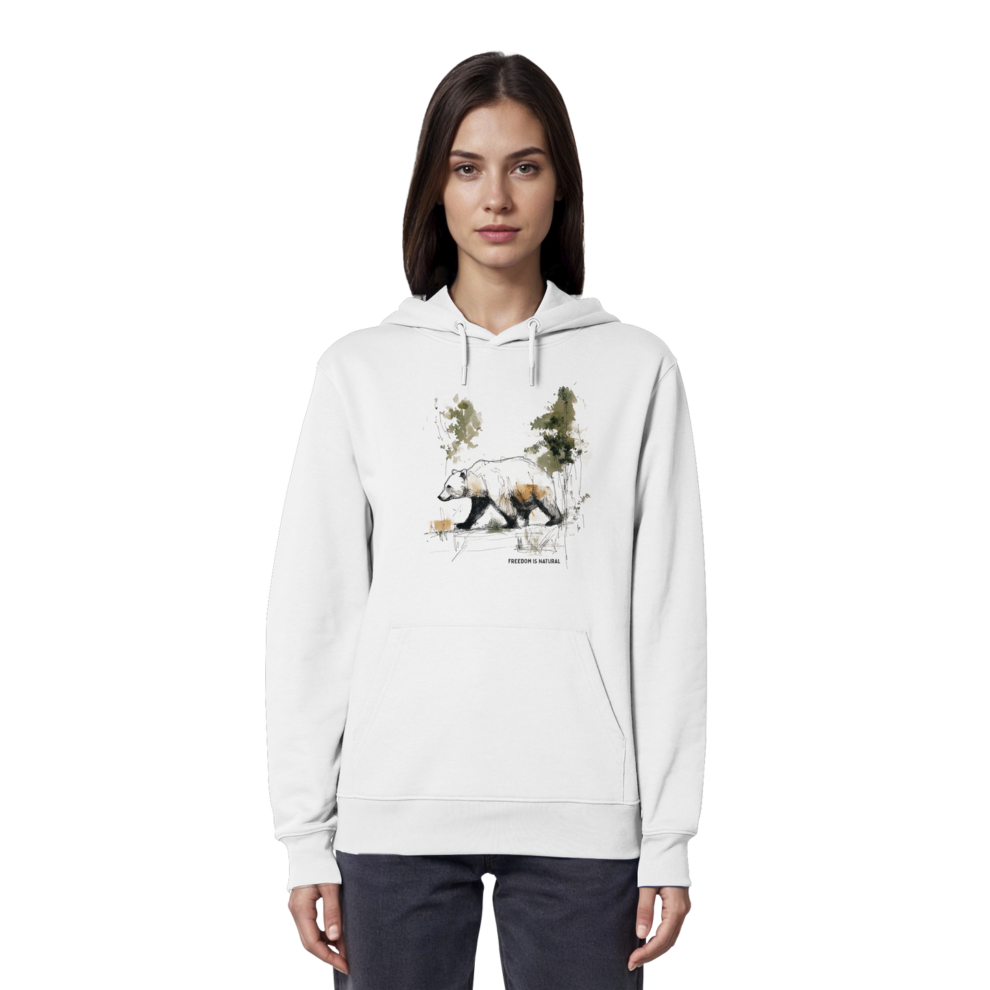 Bär Sketch Art Style - Organic Hoodie Damen