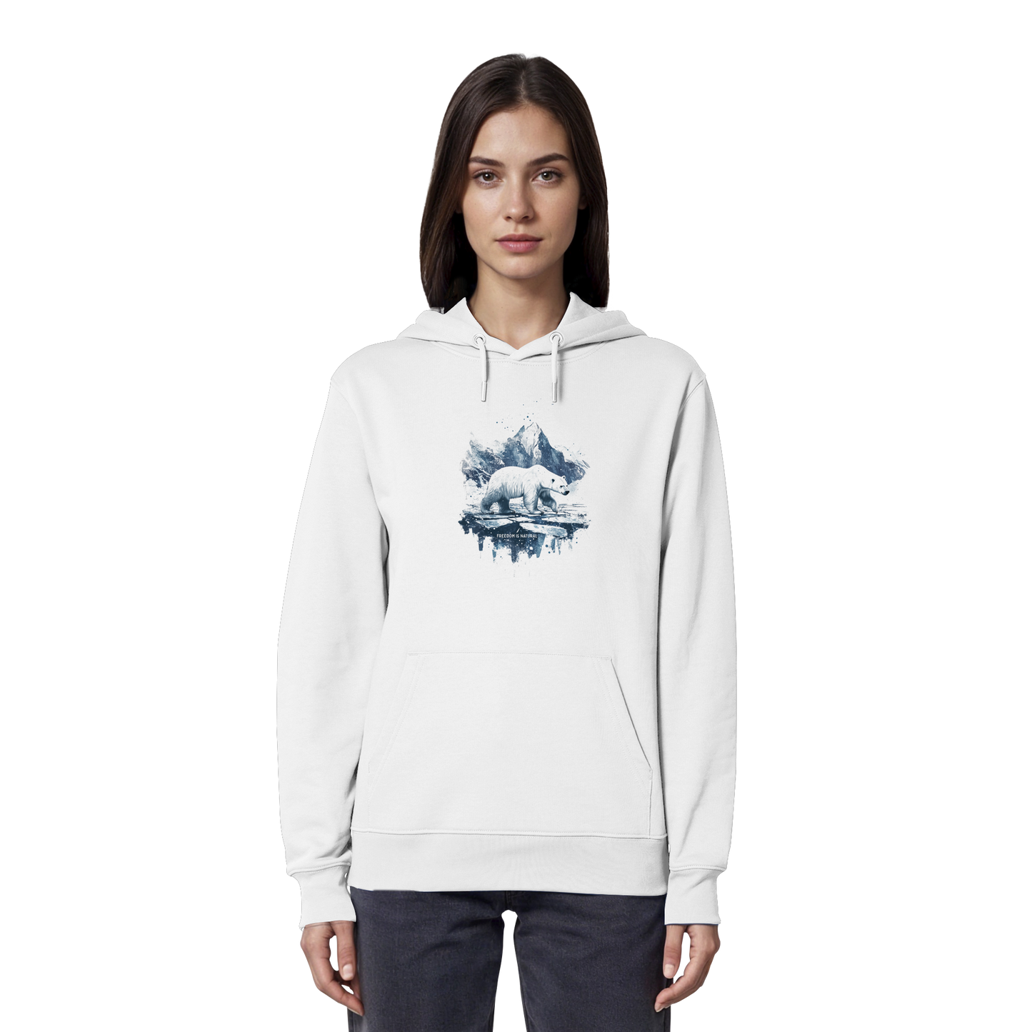Eisbär Watercolor Style - Organic Hoodie Damen