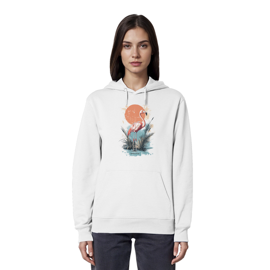 Flamingo Watercolor Style - Organic Hoodie Damen