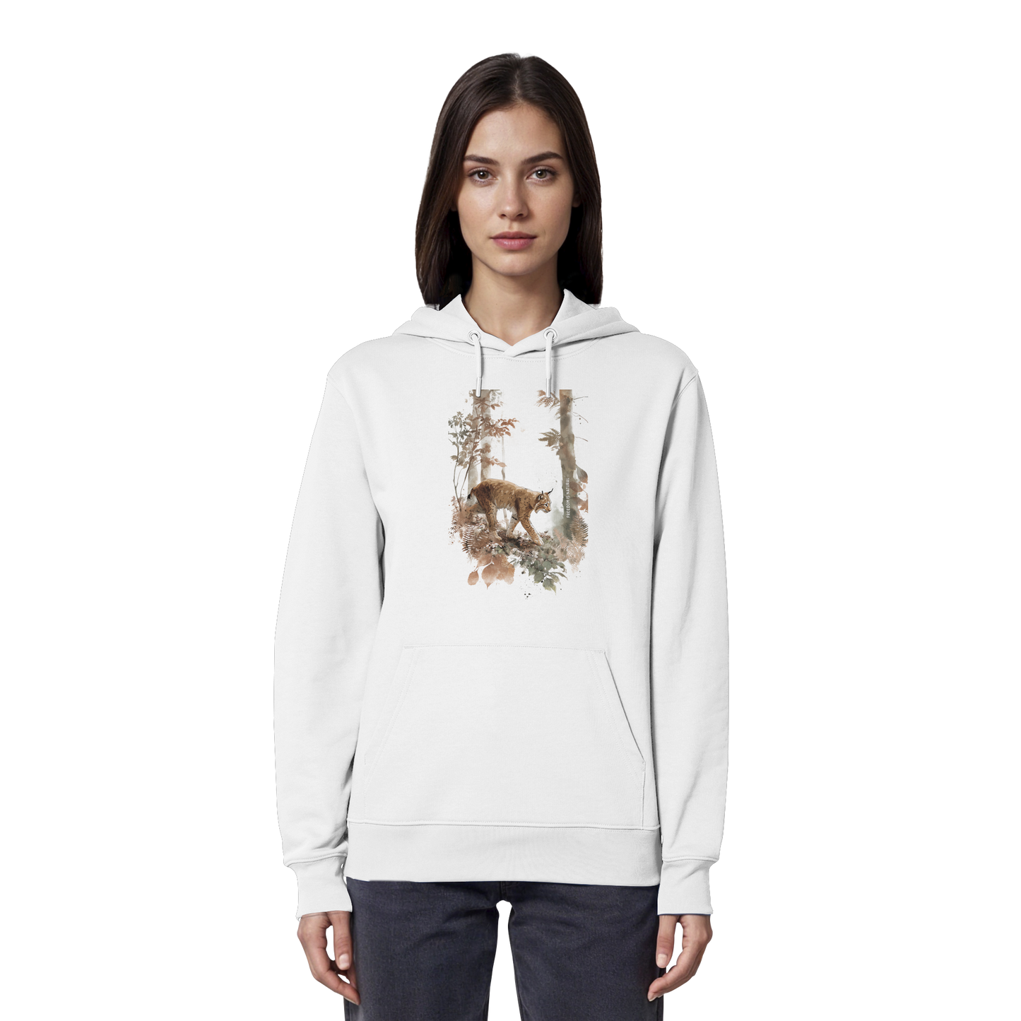 Luchs Watercolor Style - Organic Hoodie Damen