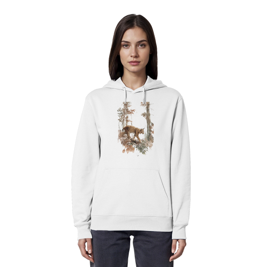Luchs Watercolor Style - Organic Hoodie Damen
