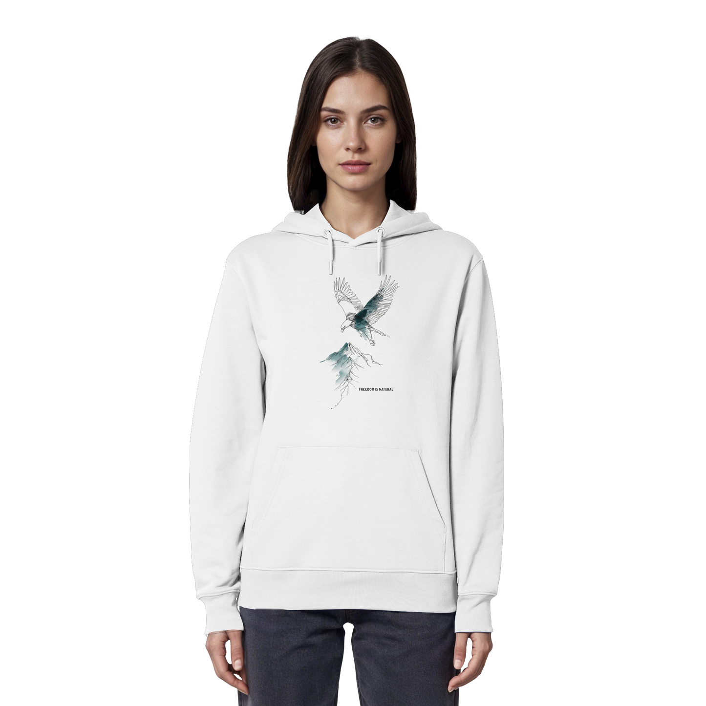 Adler Sketch Art Style - Organic Hoodie Damen