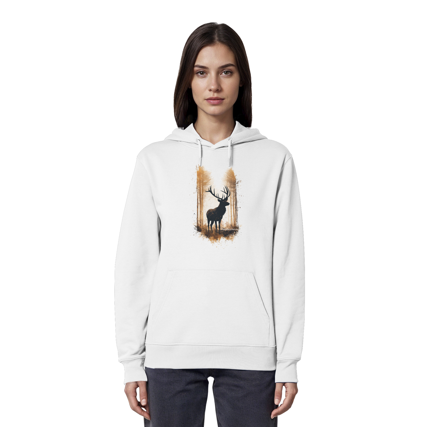 Hirsch Watercolor Style - Organic Hoodie Damen