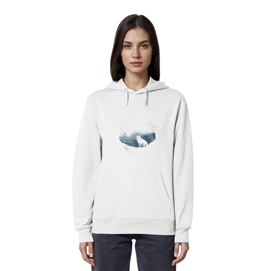 Schneefuchs Watercolor Style - Organic Hoodie Damen