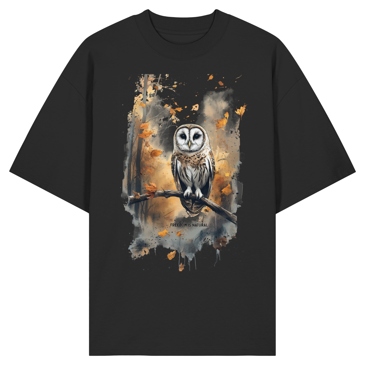 Eule Watercolor Style - Organic Oversize Shirt