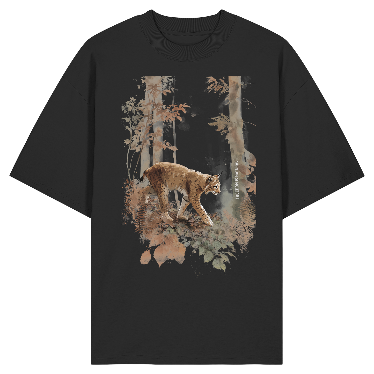 Luchs Watercolor Style - Organic Oversize Shirt