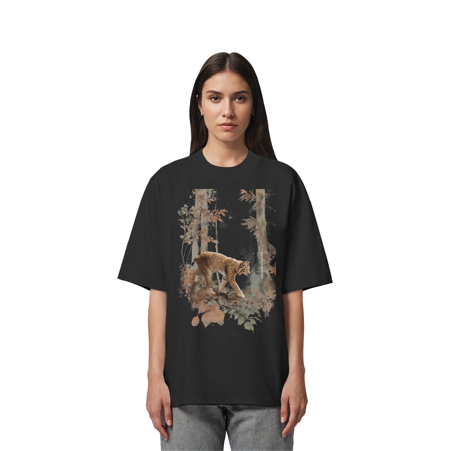 Luchs Watercolor Style - Organic Oversize Shirt
