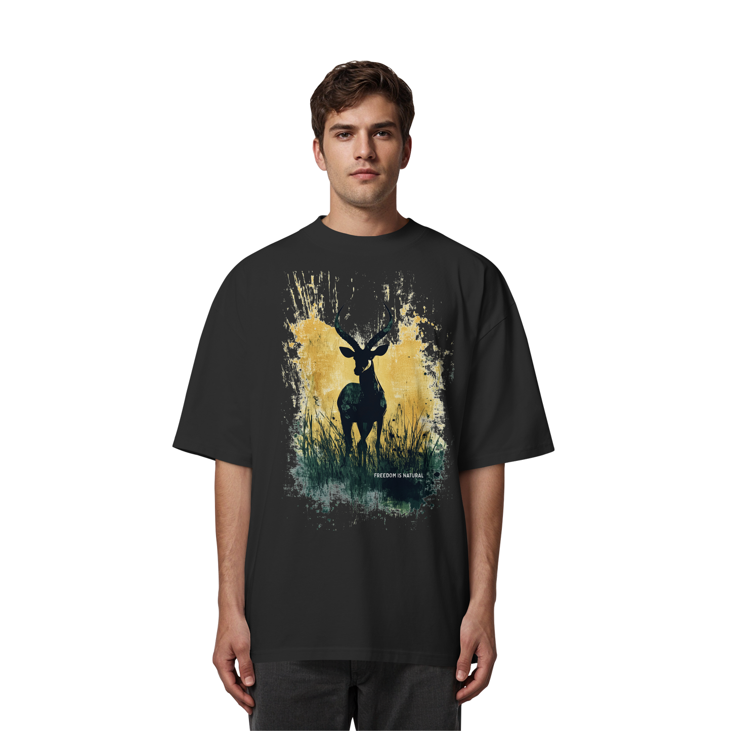 Antilope Watercolor Style - Unisex Organic Oversize Shirt