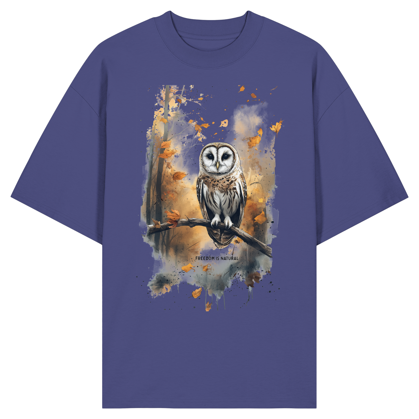 Eule Watercolor Style - Organic Oversize Shirt