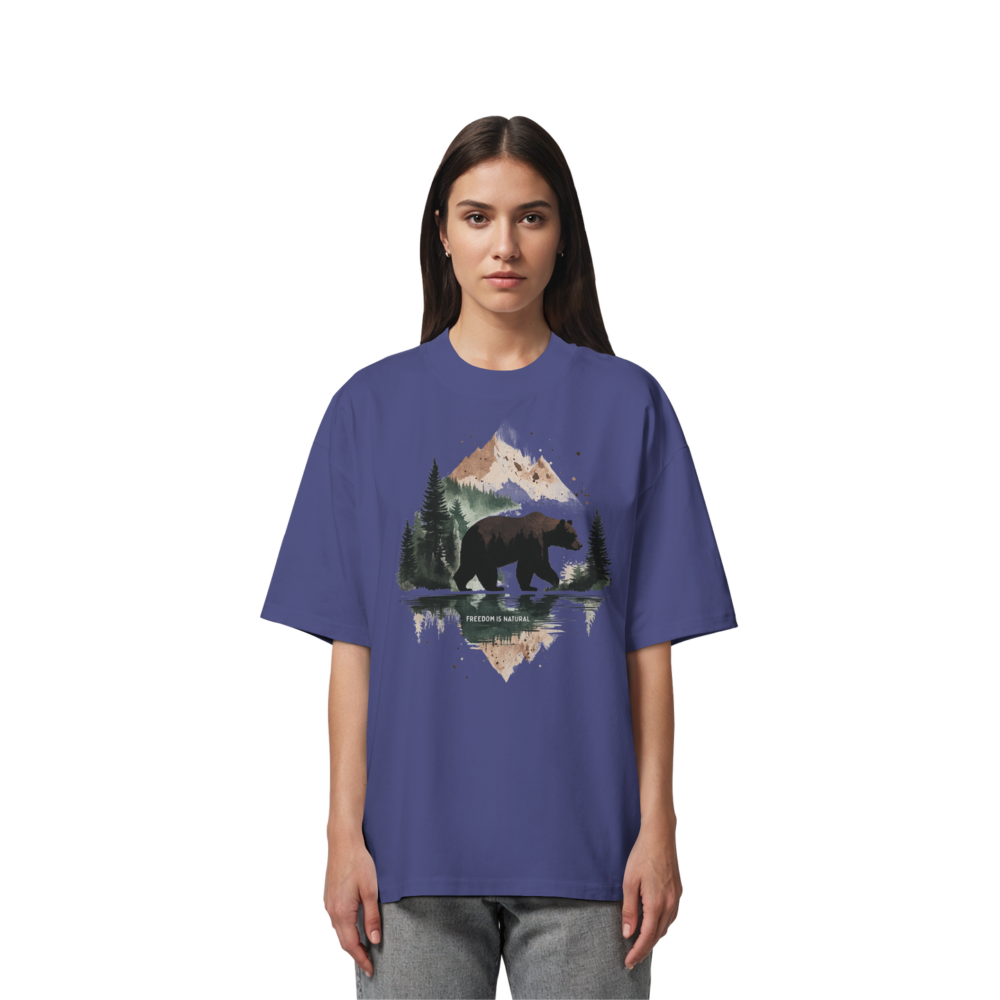 Bär Watercolor Style - Organic Oversize Shirt