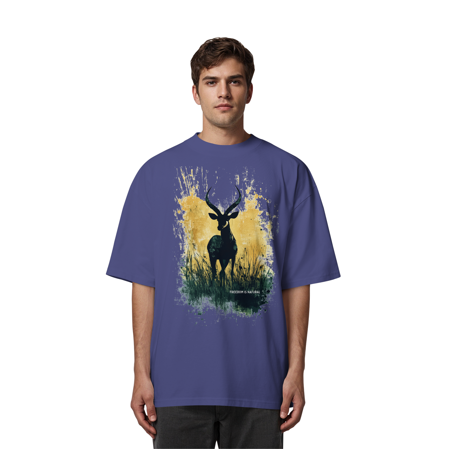 Antilope Watercolor Style - Unisex Organic Oversize Shirt