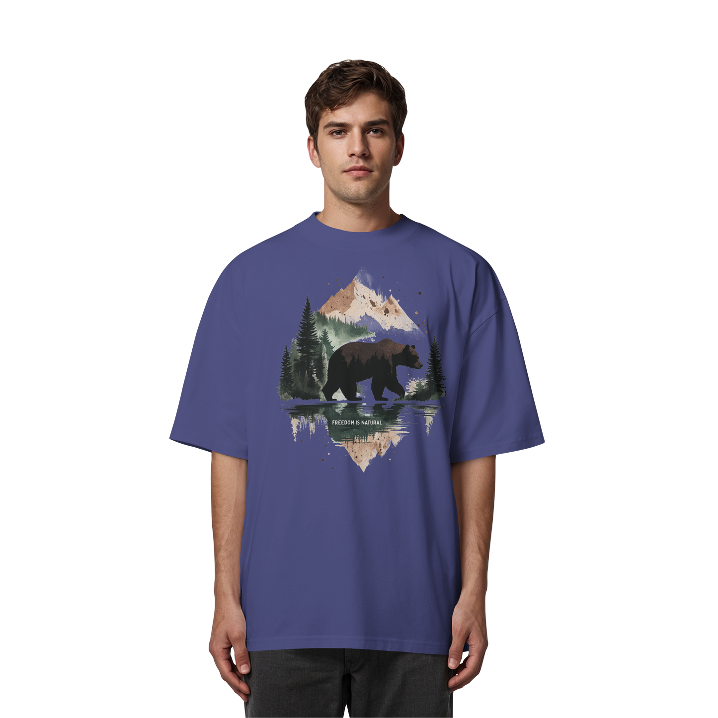 Bär Watercolor Style - Organic Oversize Shirt