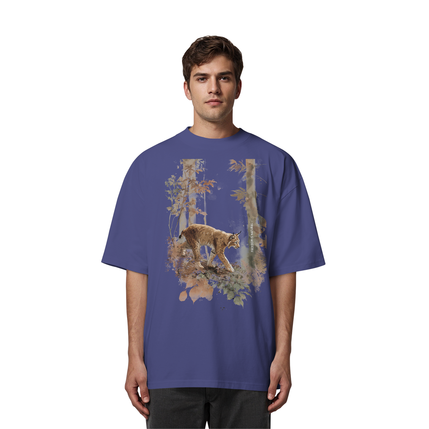 Luchs Watercolor Style - Organic Oversize Shirt