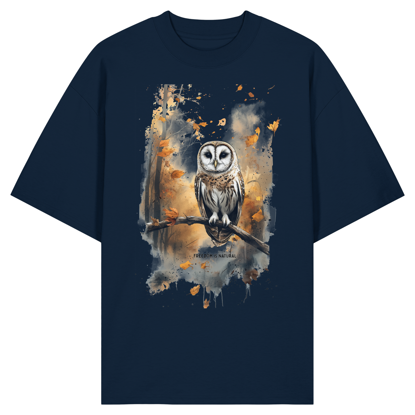 Eule Watercolor Style - Organic Oversize Shirt