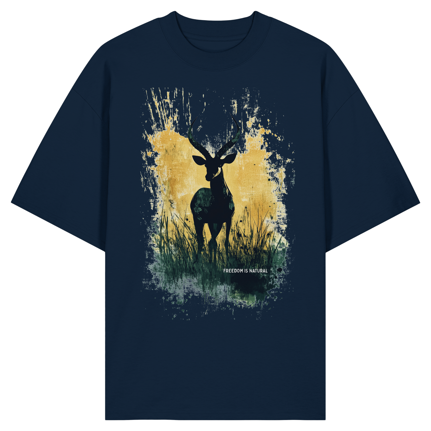 Antilope Watercolor Style - Unisex Organic Oversize Shirt