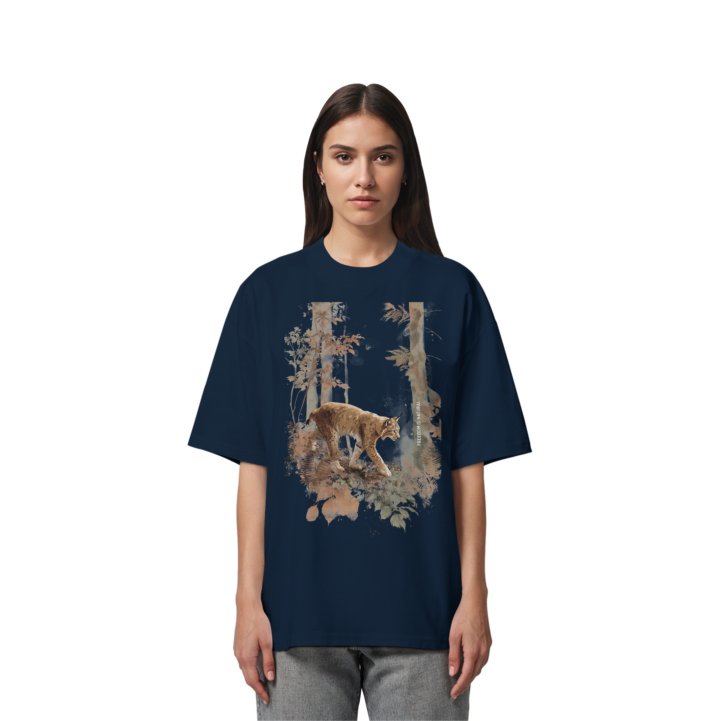 Luchs Watercolor Style - Organic Oversize Shirt