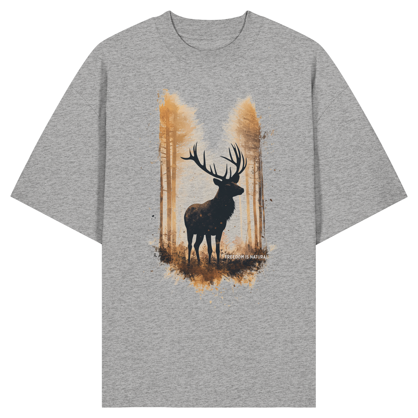Hirsch Watercolor Style - Organic Oversize Shirt