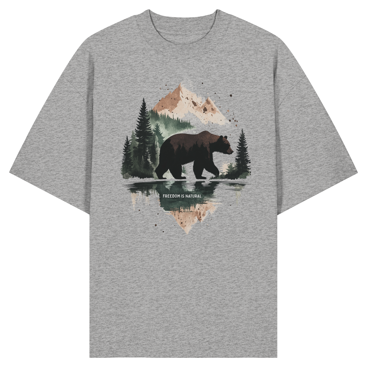 Bär Watercolor Style - Organic Oversize Shirt