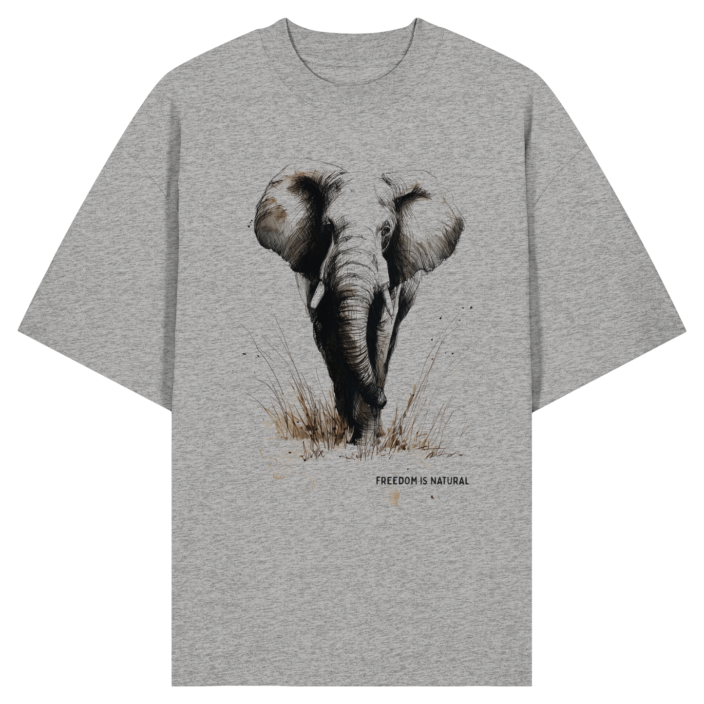 Elefant Sketch Art Style - Organic Oversize Shirt