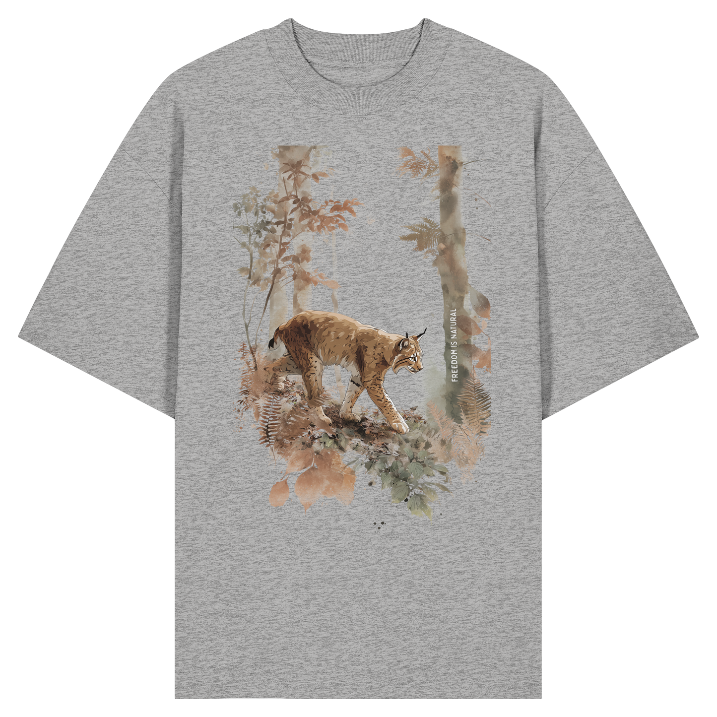 Luchs Watercolor Style - Organic Oversize Shirt