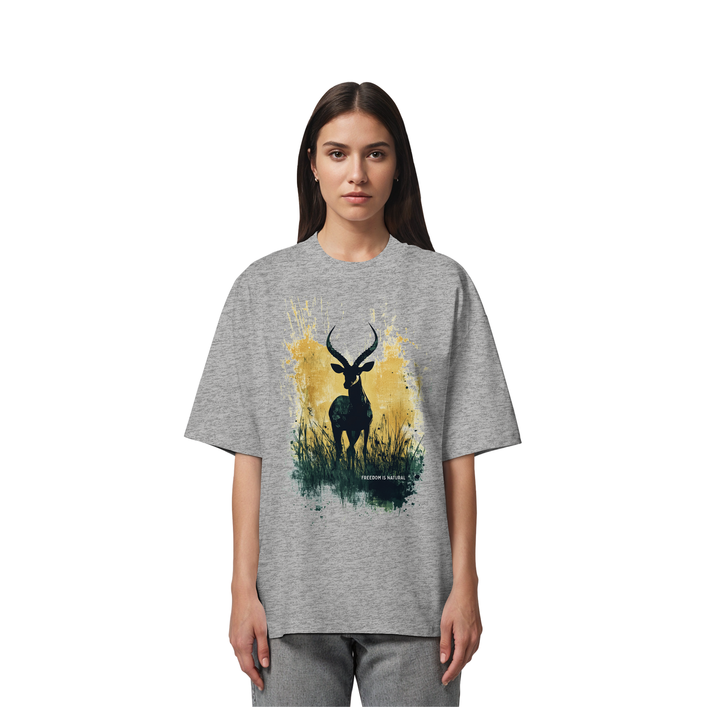 Antilope Watercolor Style - Unisex Organic Oversize Shirt