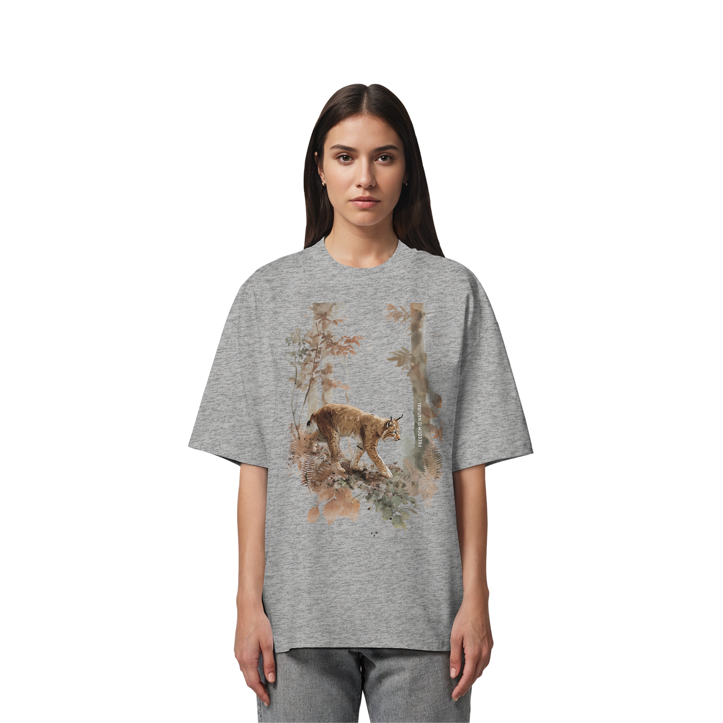 Luchs Watercolor Style - Organic Oversize Shirt