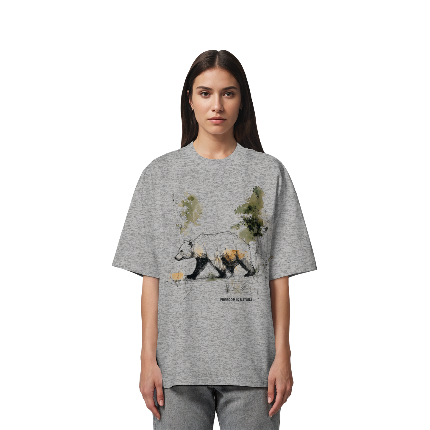 Bär Sketch Art Style - Organic Oversize Shirt