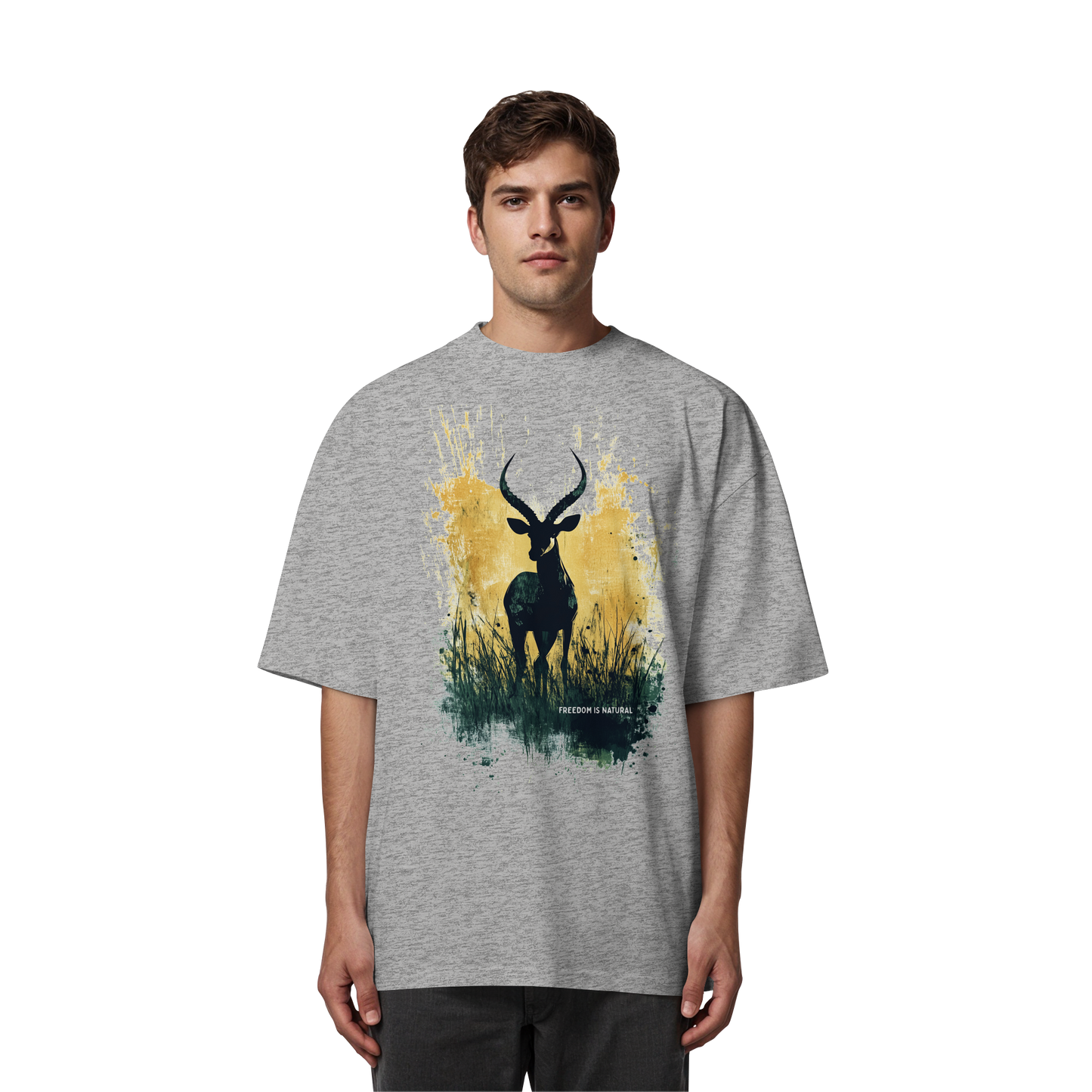 Antilope Watercolor Style - Unisex Organic Oversize Shirt
