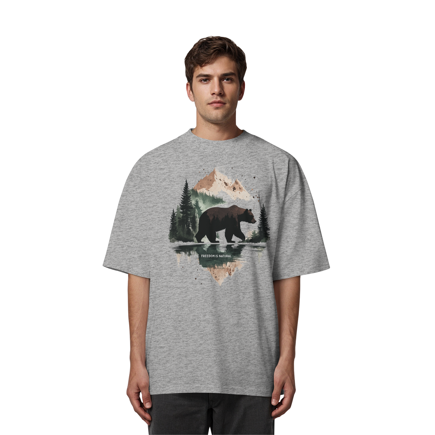 Bär Watercolor Style - Organic Oversize Shirt