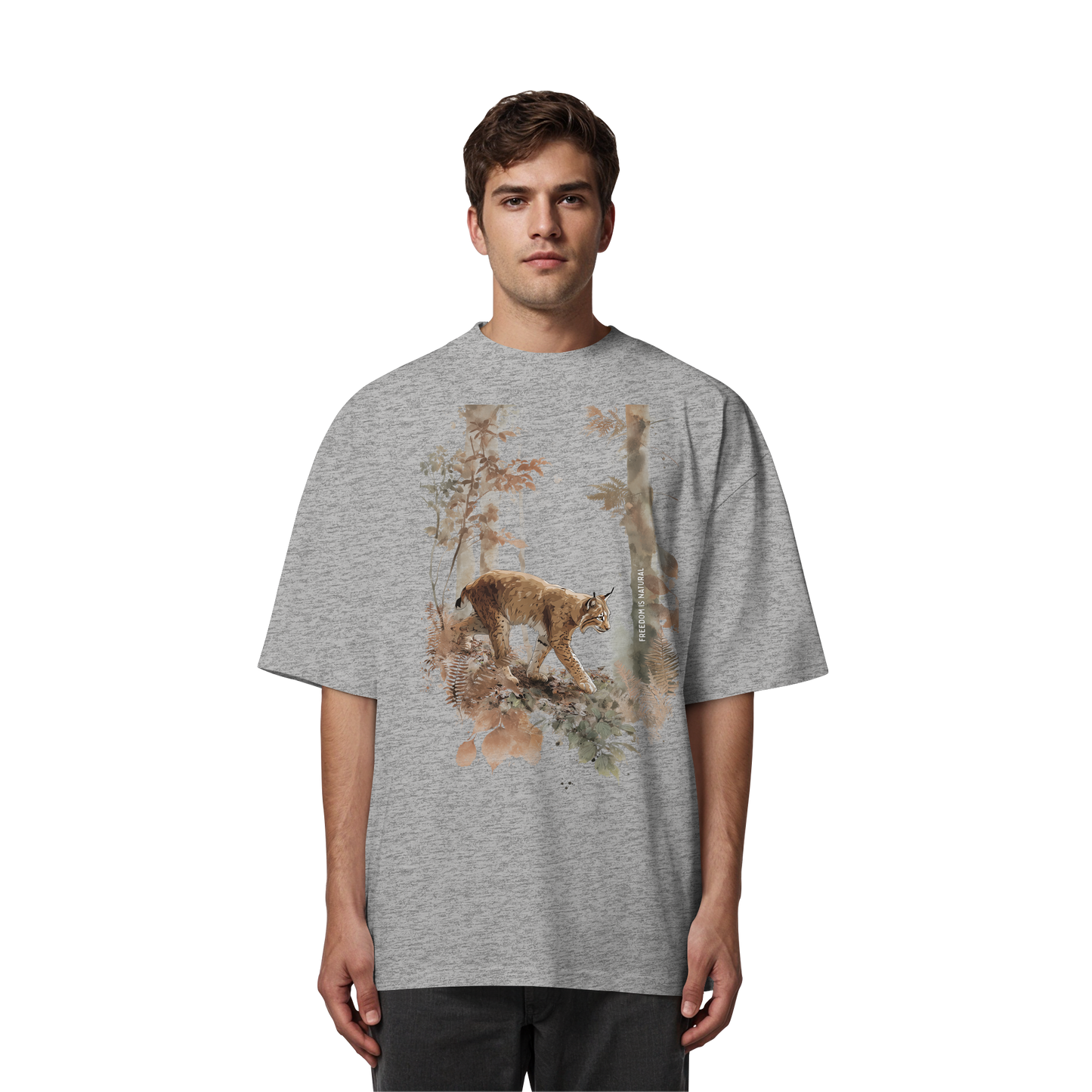 Luchs Watercolor Style - Organic Oversize Shirt