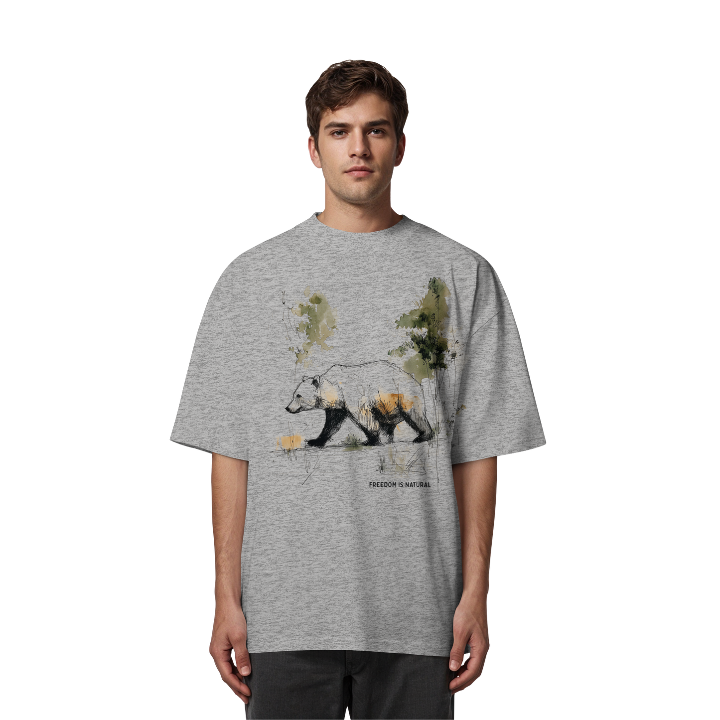 Bär Sketch Art Style - Organic Oversize Shirt