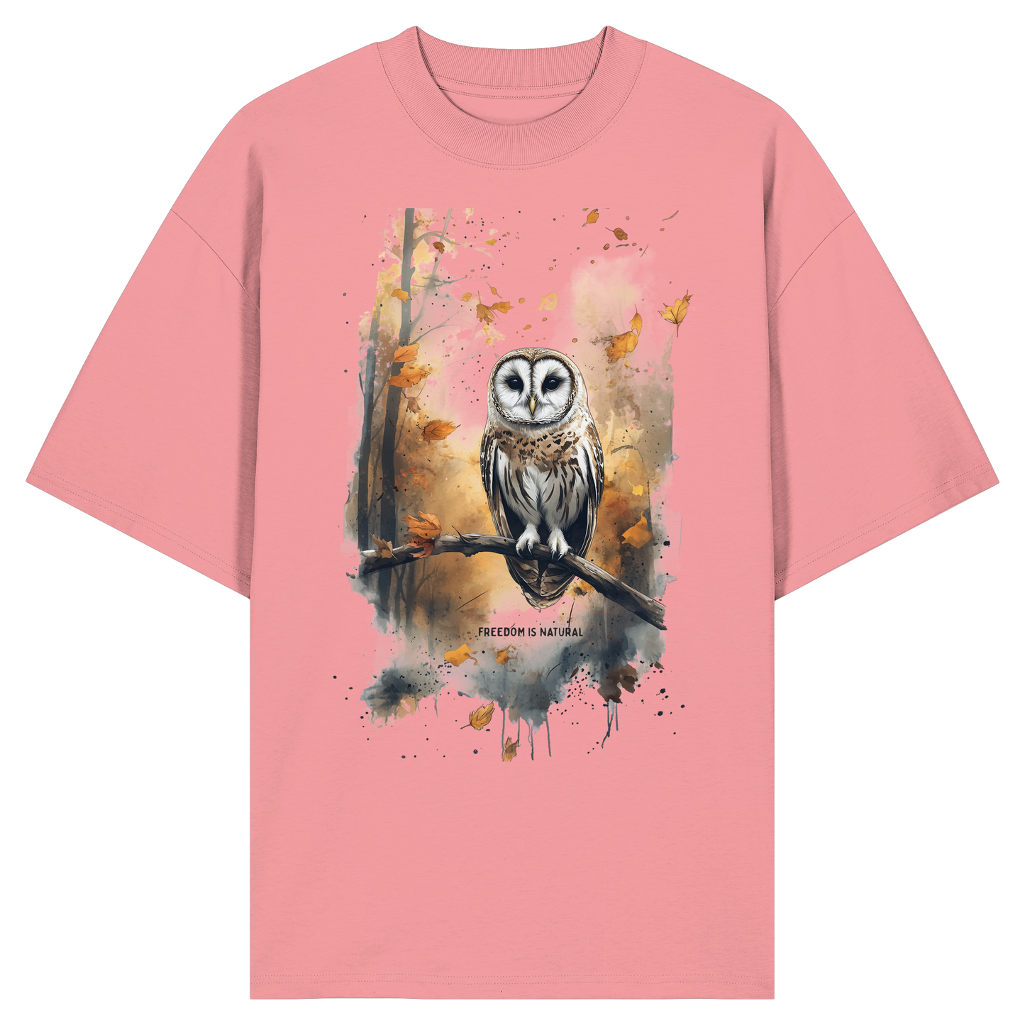 Eule Watercolor Style - Organic Oversize Shirt