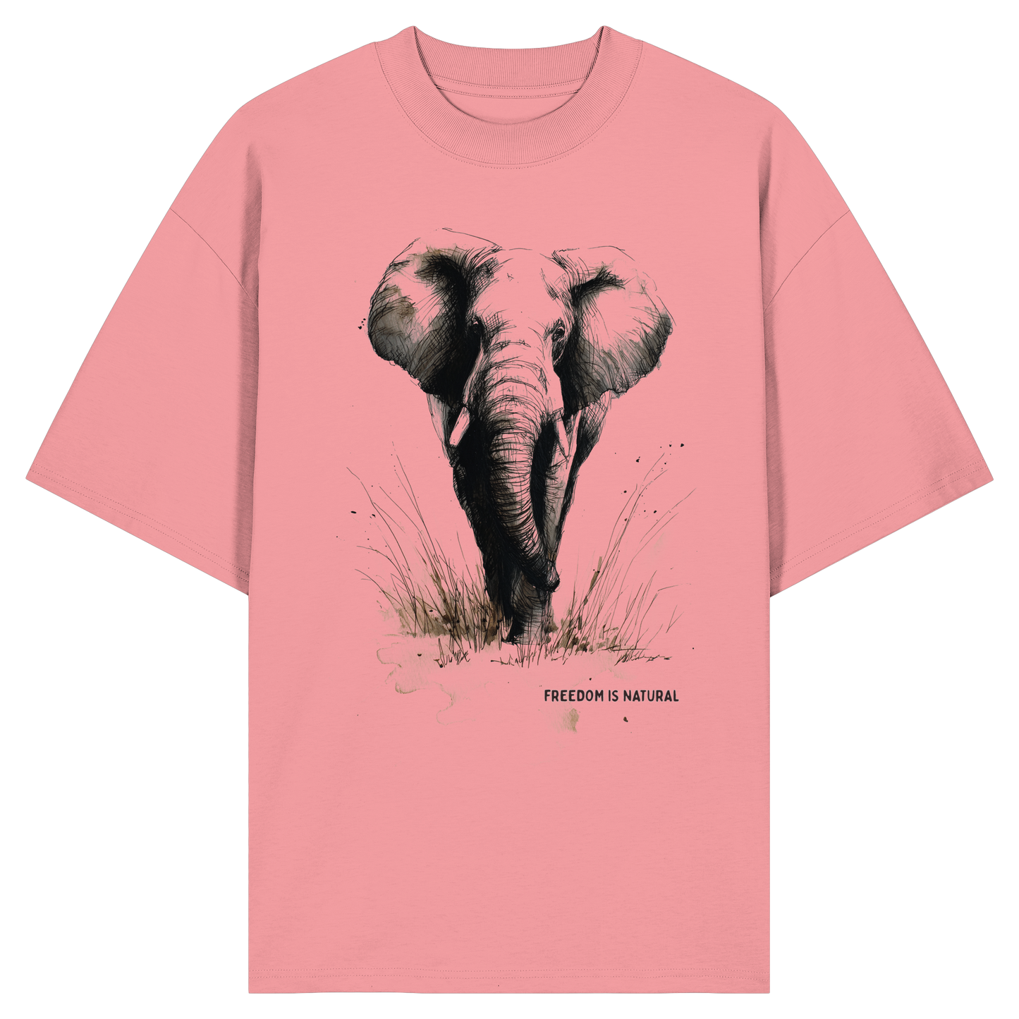 Elefant Sketch Art Style - Organic Oversize Shirt