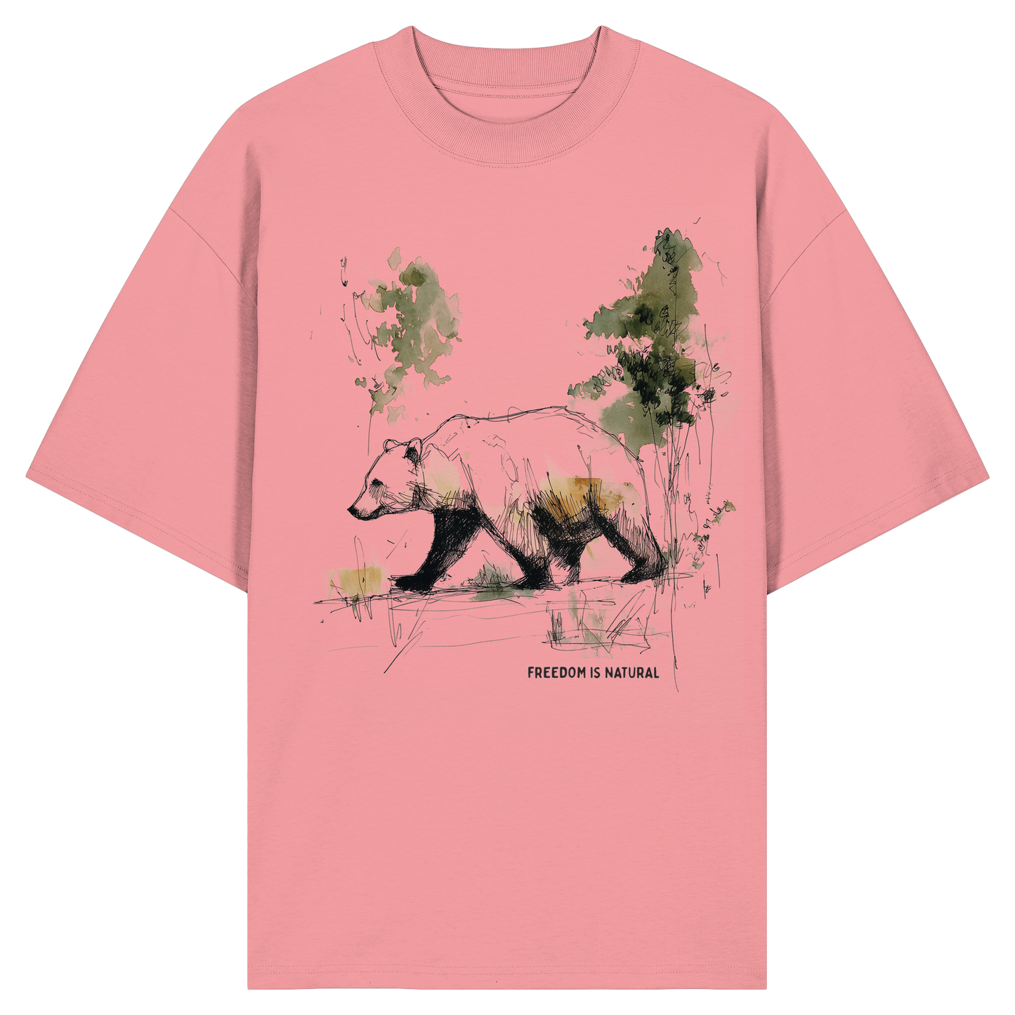 Bär Sketch Art Style - Organic Oversize Shirt
