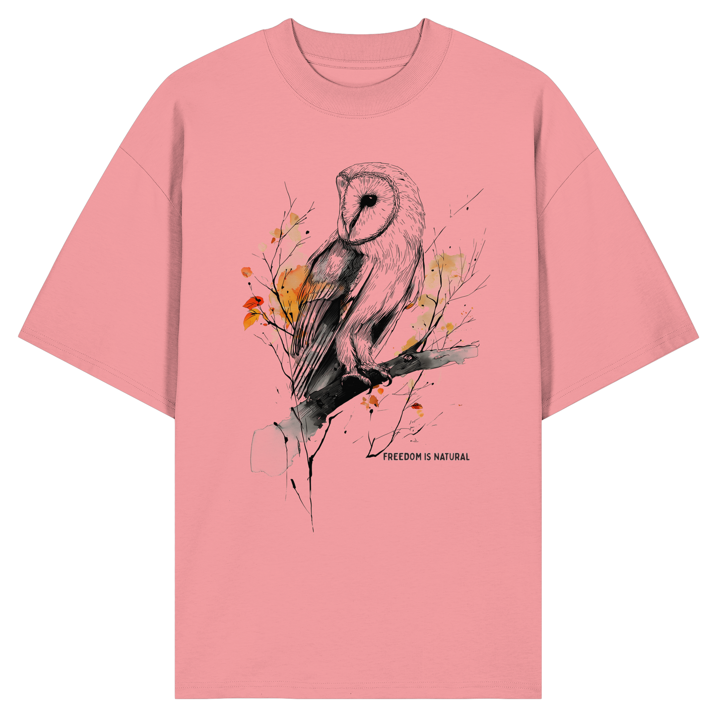 Eule Sketch Art Style - Organic Oversize Shirt