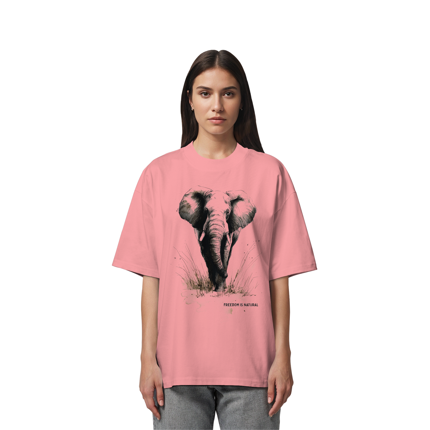 Elefant Sketch Art Style - Organic Oversize Shirt