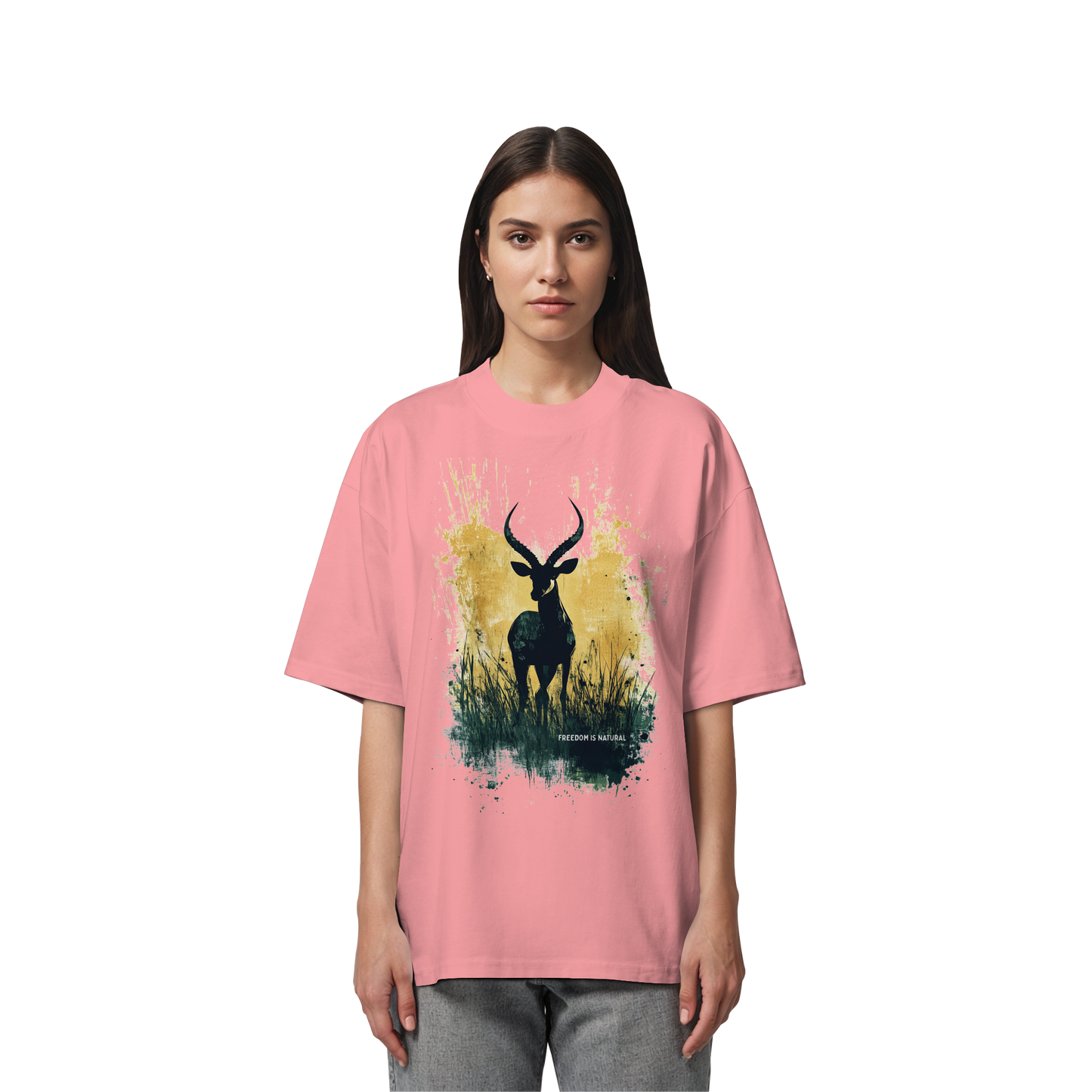 Antilope Watercolor Style - Unisex Organic Oversize Shirt